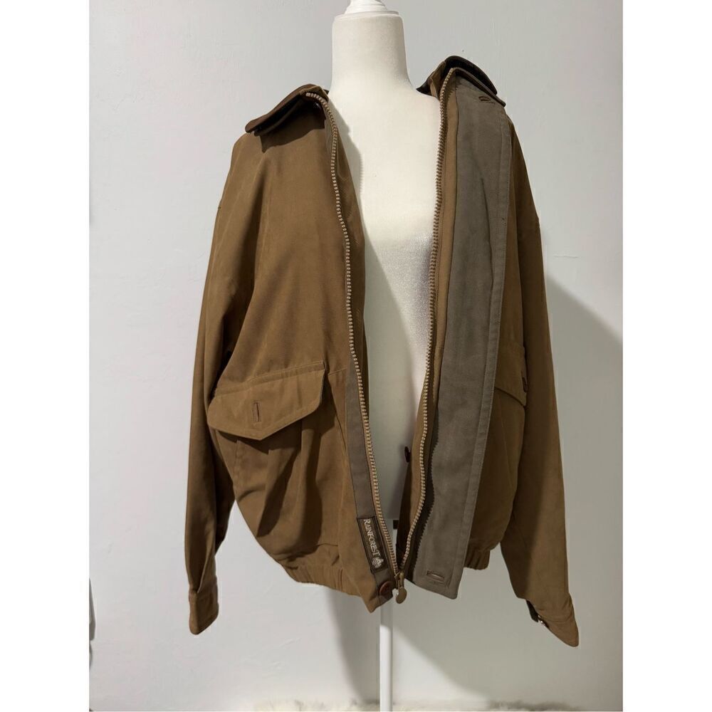 Rainforest tan thermolite active jacket leather collar L